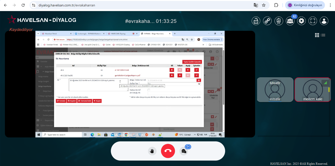 Harran Üniversitesi'nde Evraka EBYS Eğitimi Gerçekleştirildi